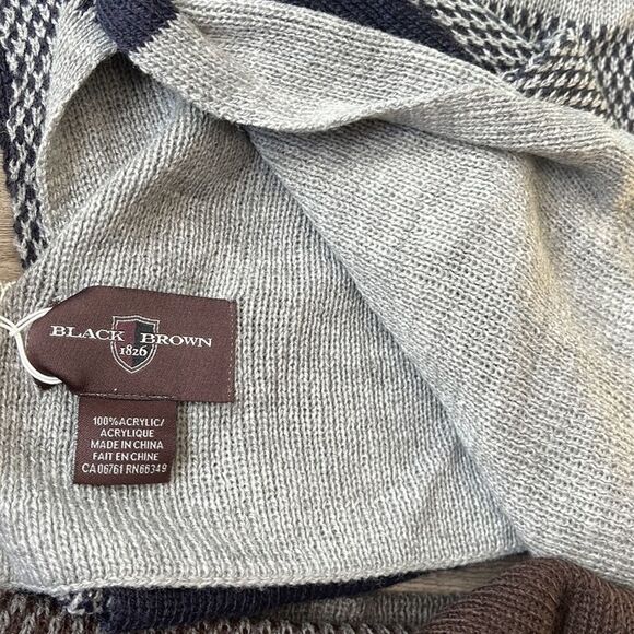 Black Brown Lot of 3 Scarves . New . - Picture 5 of 5